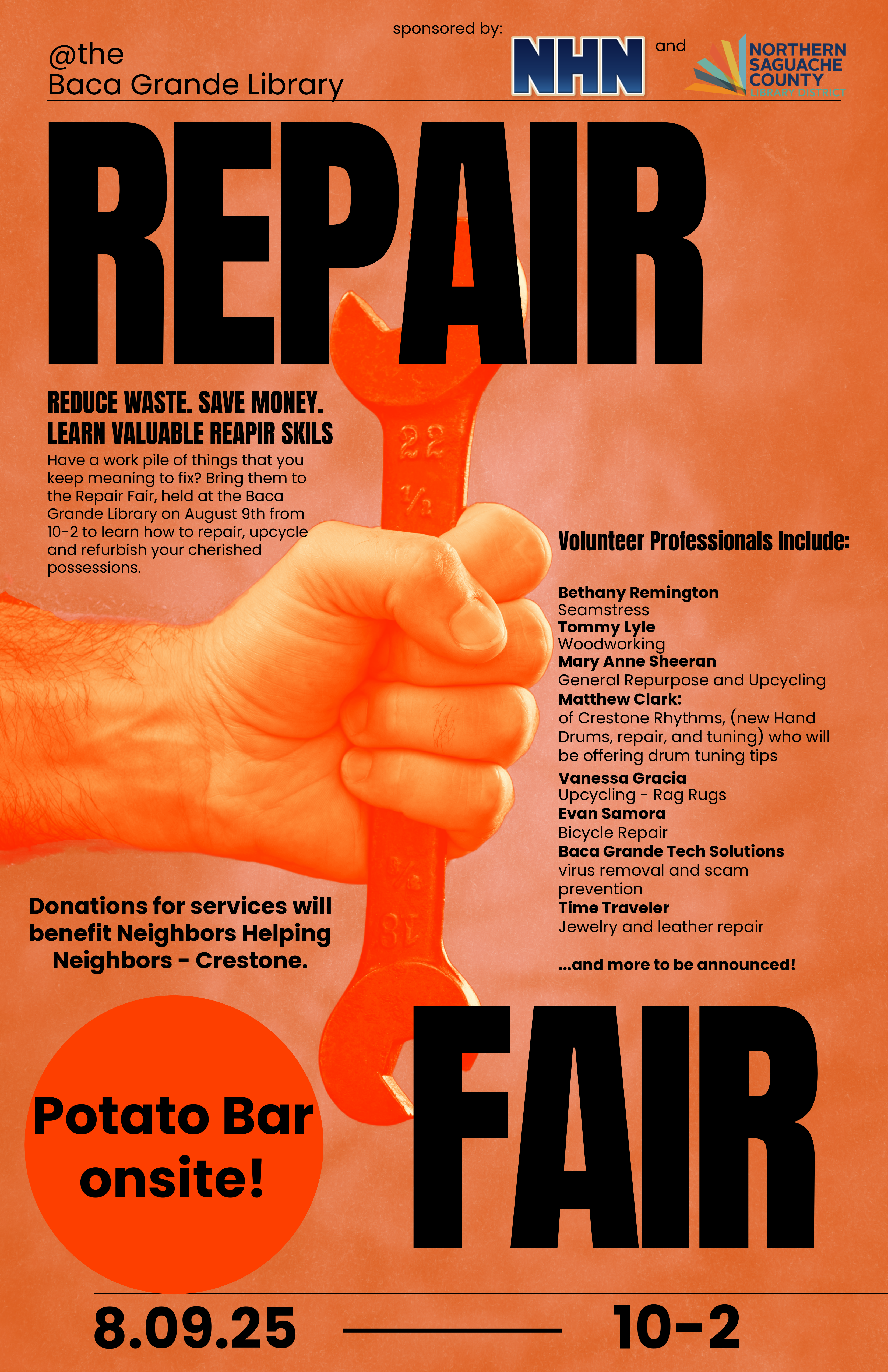 Repair Fair August 9 from 10-2